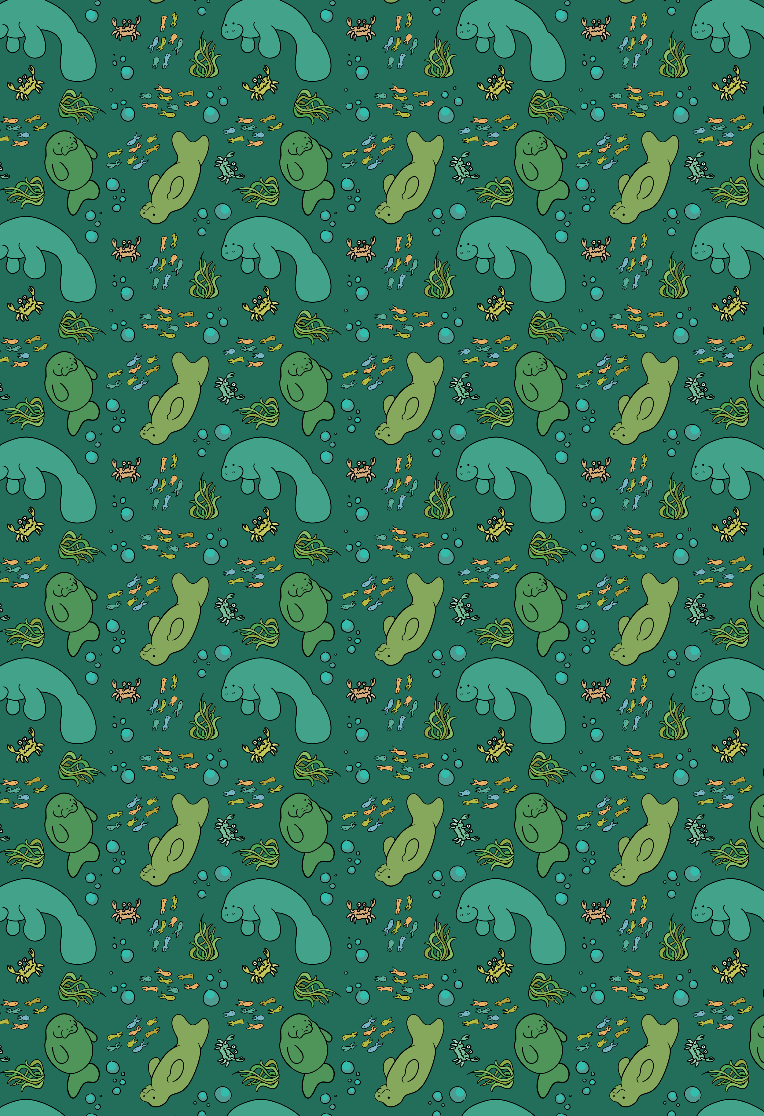 Manatee Pattern. Bella Fontanes. 2023.