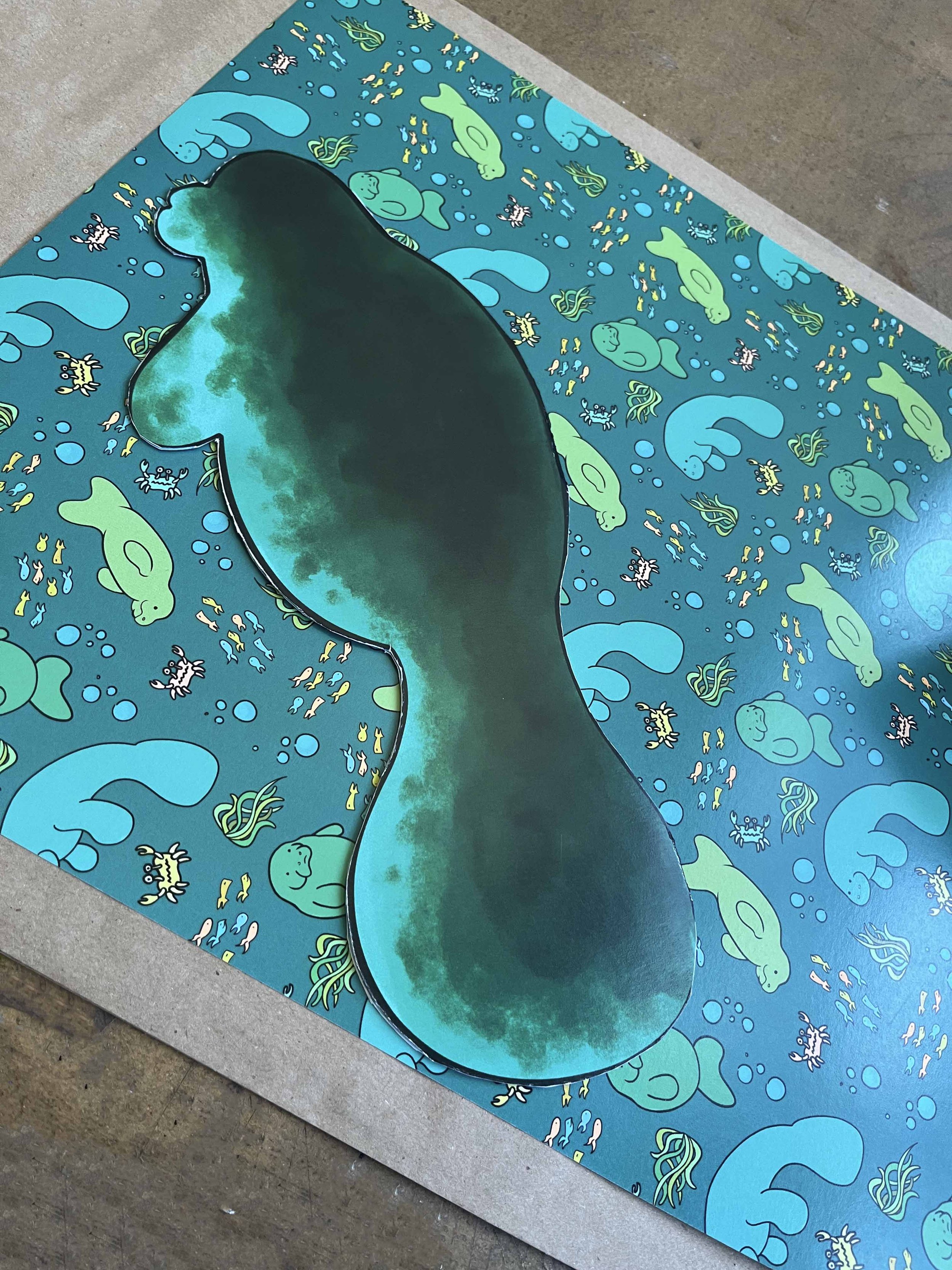 Manatee Card Back and Paper. Bella Fontanes. 2023.