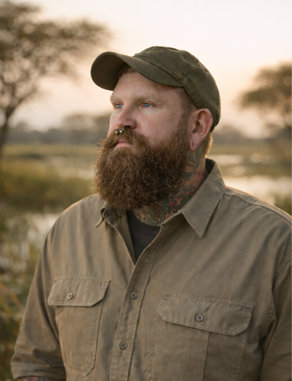 Portrait of host in the wilderness at sunset.