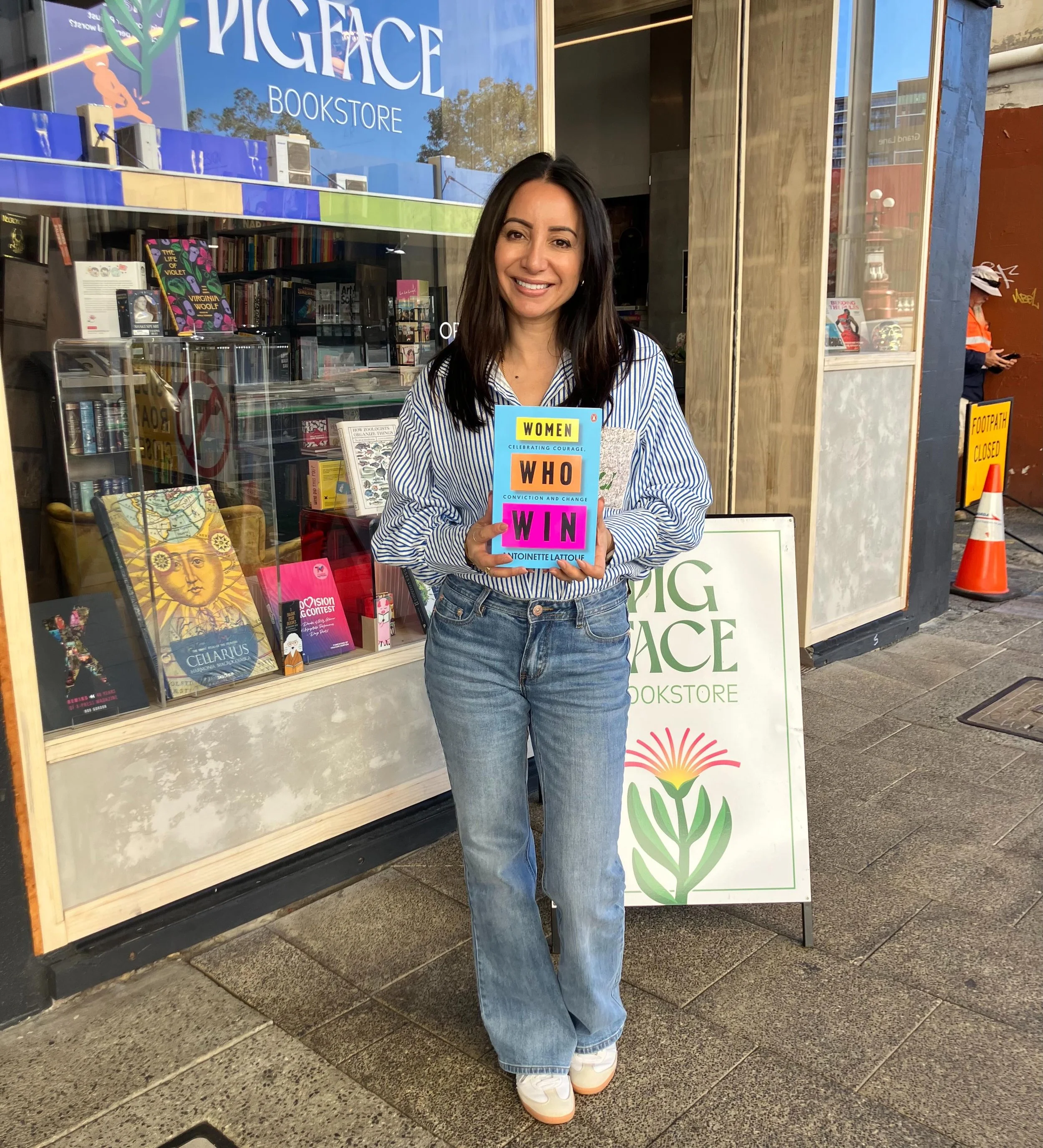 We had the amazing Antoinette Lattouf stop by yesterday to sign copies of her new book, Women Who Win. 

&ldquo;An exploration of Australian women who glanced at the rulebook, chuckled and used it as a coaster while rewriting the terms and deciding f