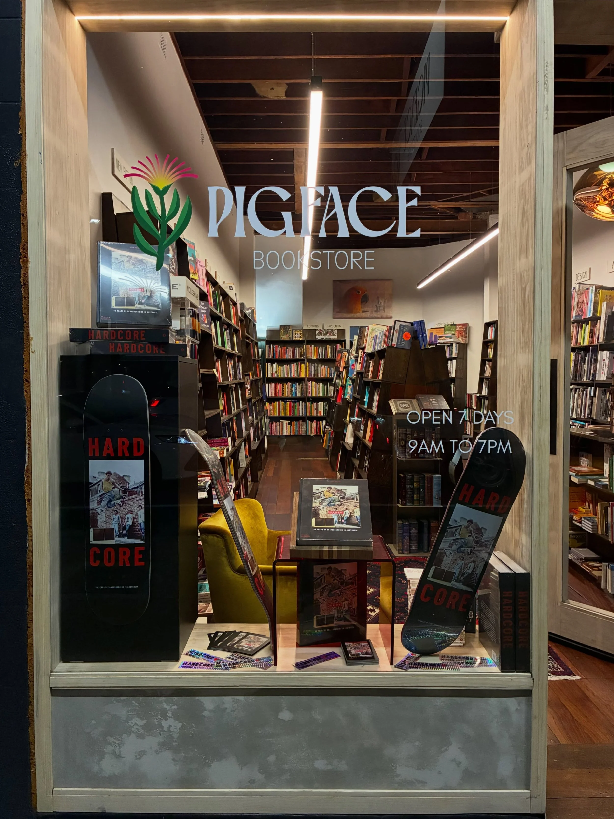 We&rsquo;re excited to be stocking Hardcore, a visual history of skate in Australia. 

In 1974, Peter, Stephen and Matt Hill began a journey that would lead to a lifelong obsession with and dedication to skateboarding. Creating the skateboarding busi