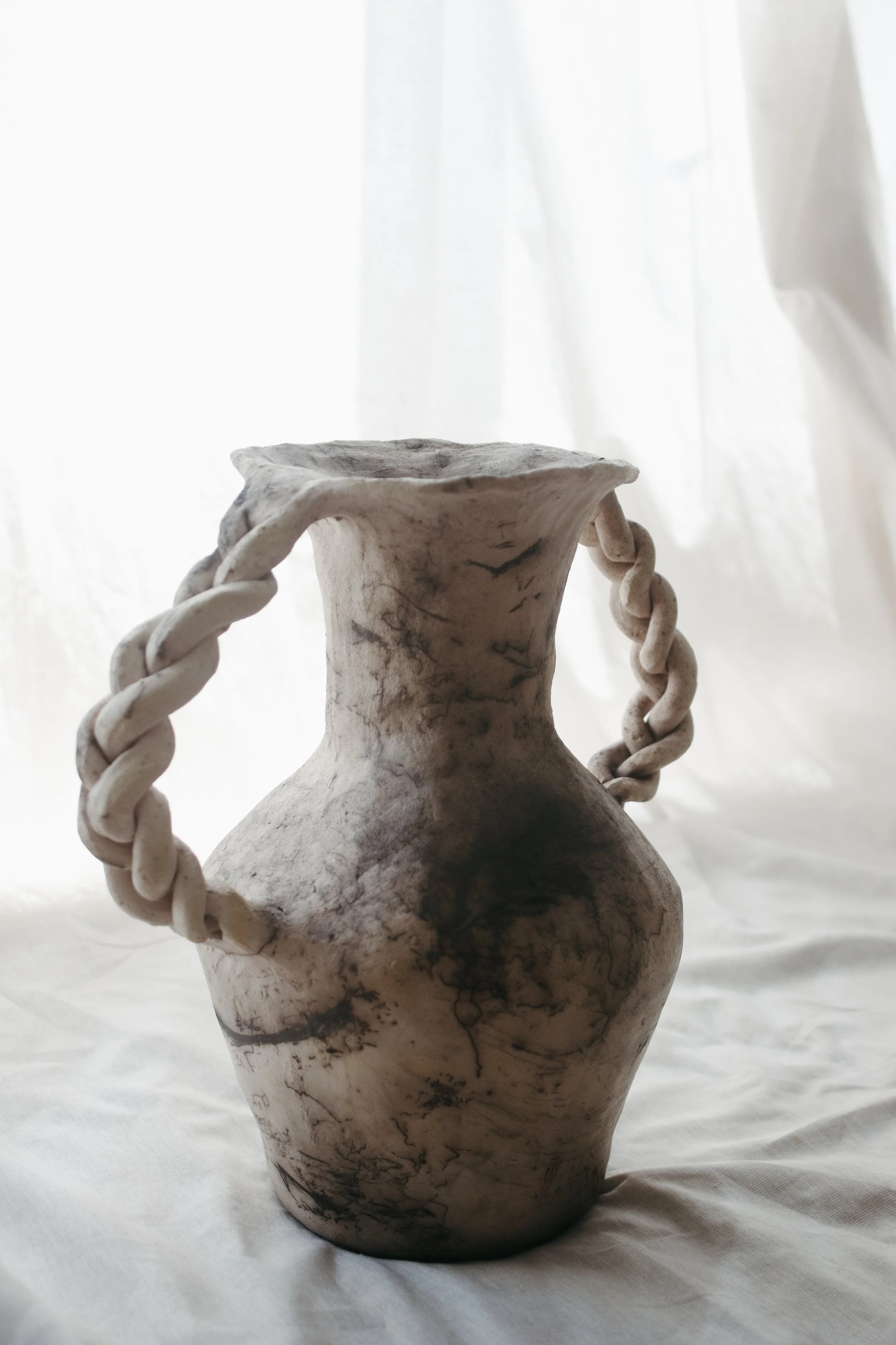 Braided Raku Vase