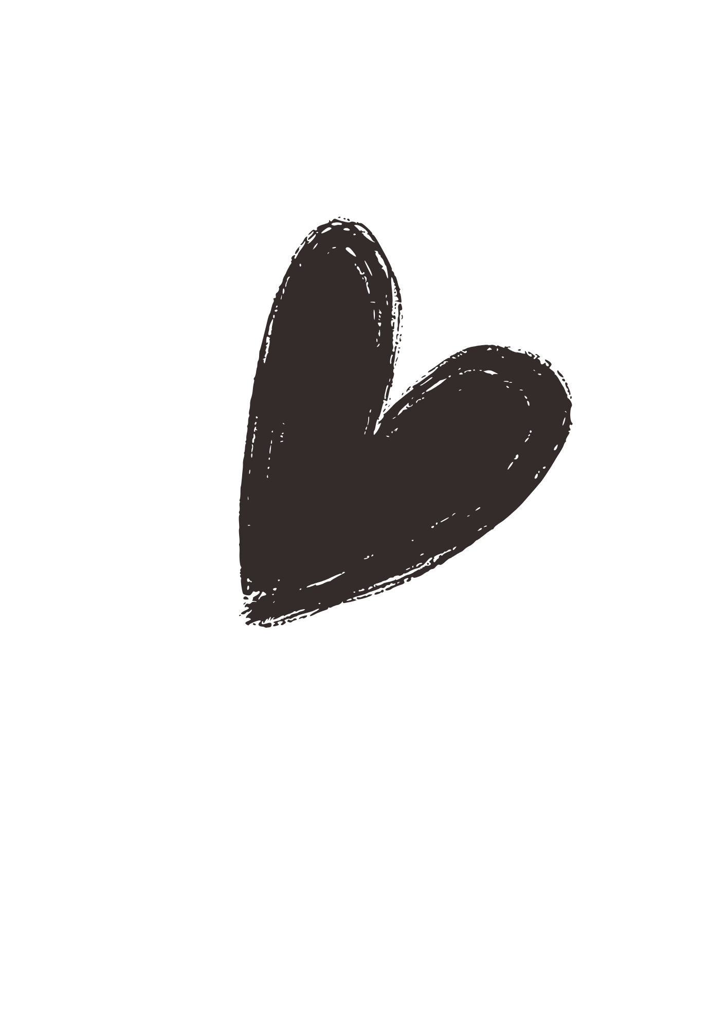 Schwarz-weißer Stilzeichnung eines Herzens.