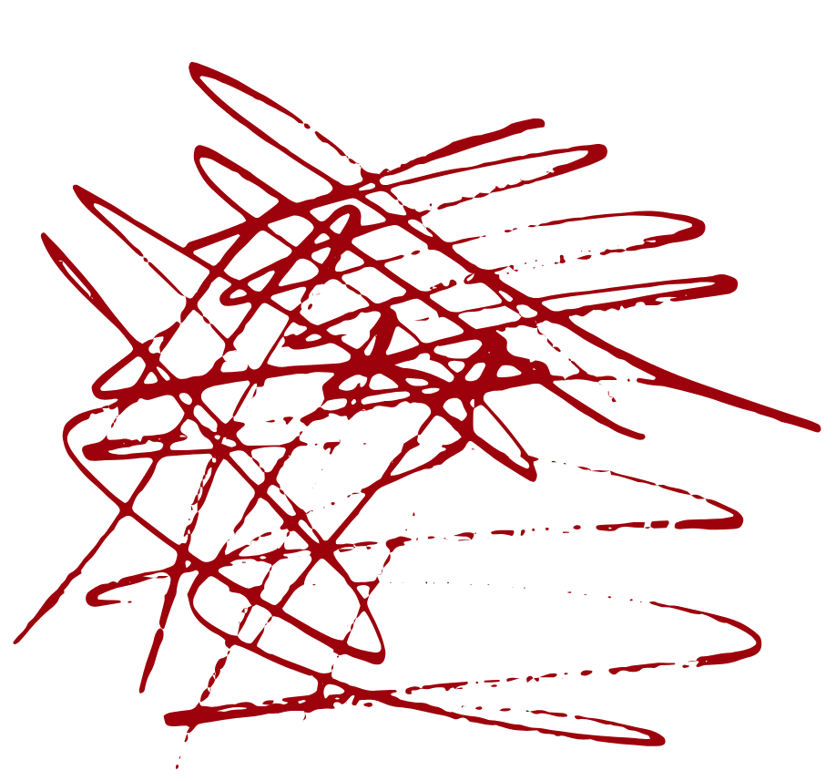 Rote Scribbles auf schwarzem Hintergrund.