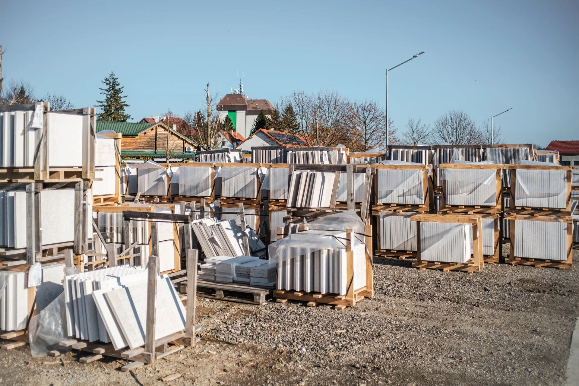 Kanfanar Naturstein in unserem Lager in Hollabrunn.