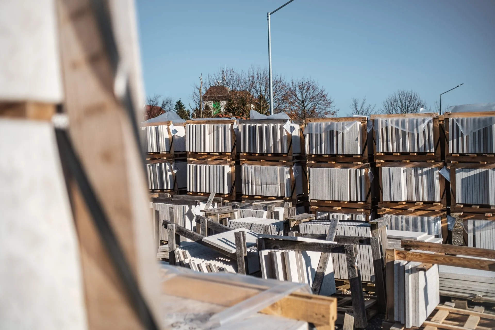 Kanfanar Naturstein in unserem Lager in Hollabrunn.