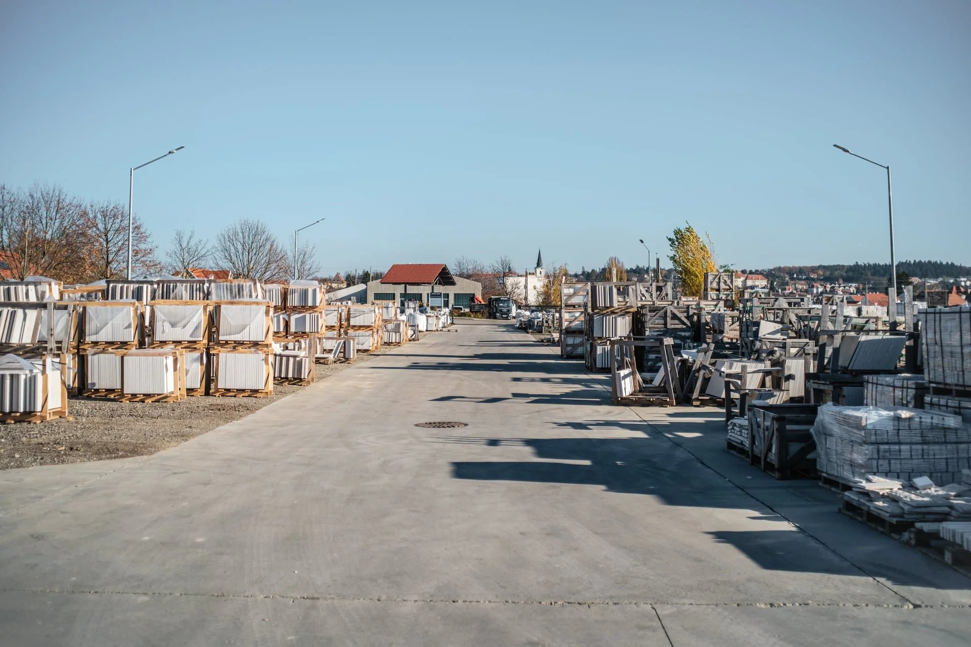 Kanfanar Naturstein in unserem Lager in Hollabrunn.