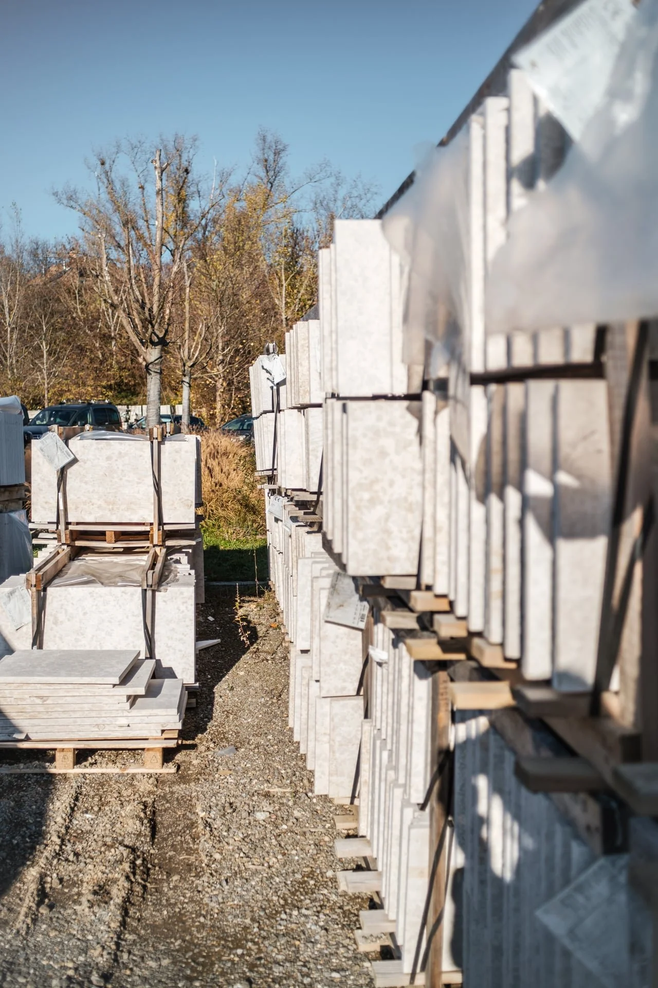 Kanfanar Naturstein in unserem Lager in Hollabrunn.