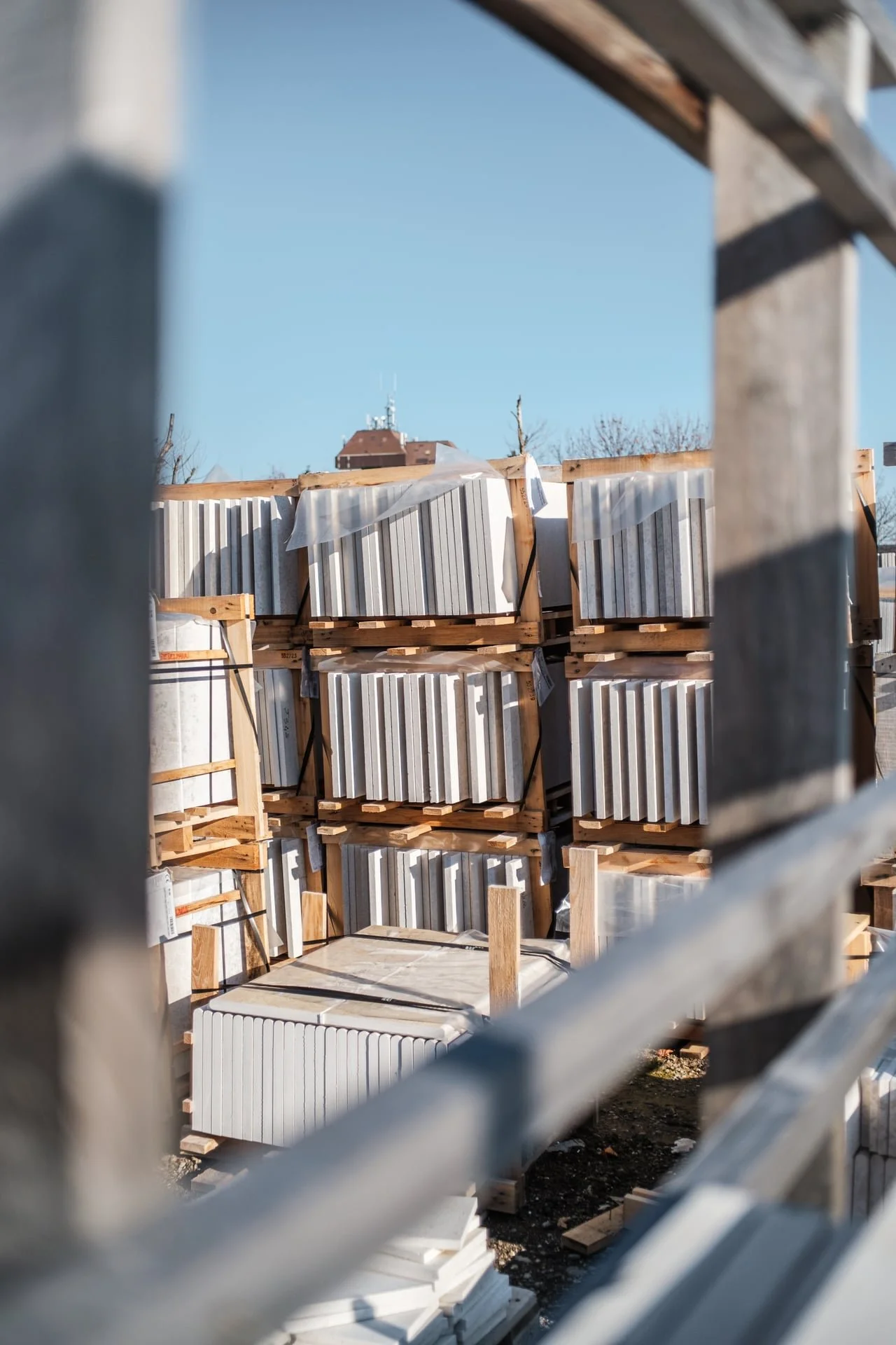 Kanfanar Naturstein in unserem Lager in Hollabrunn.