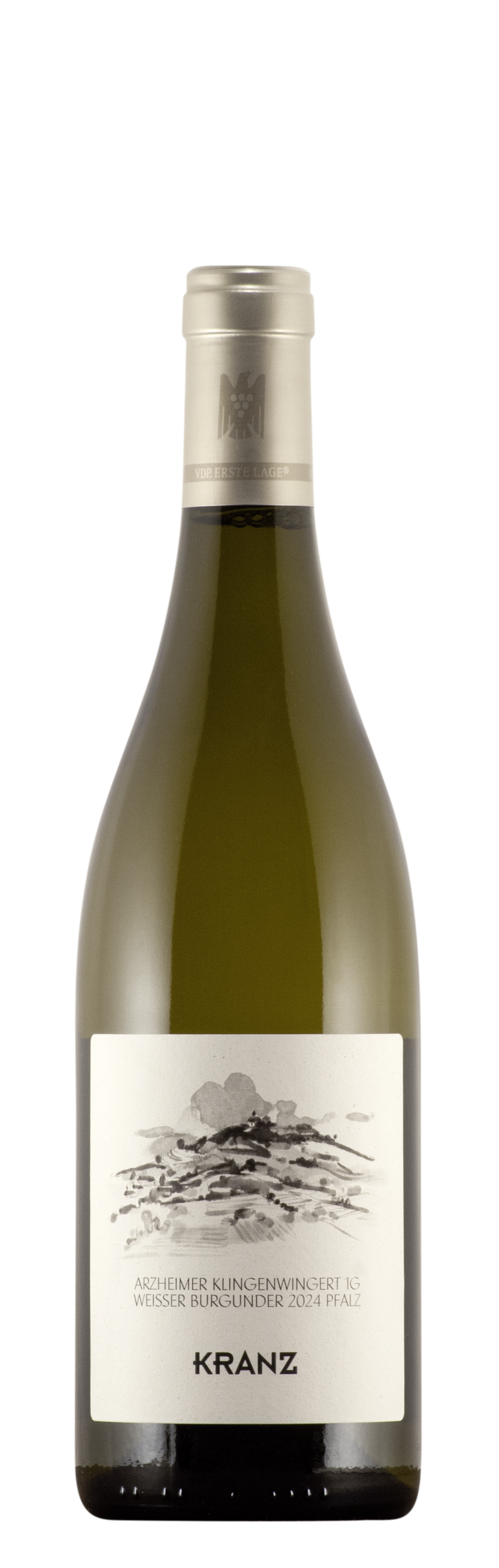 Flaschenfoto Weingut Kranz Arzheimer Klingenwingert Weißer Burgunder VDP Erste Lage.