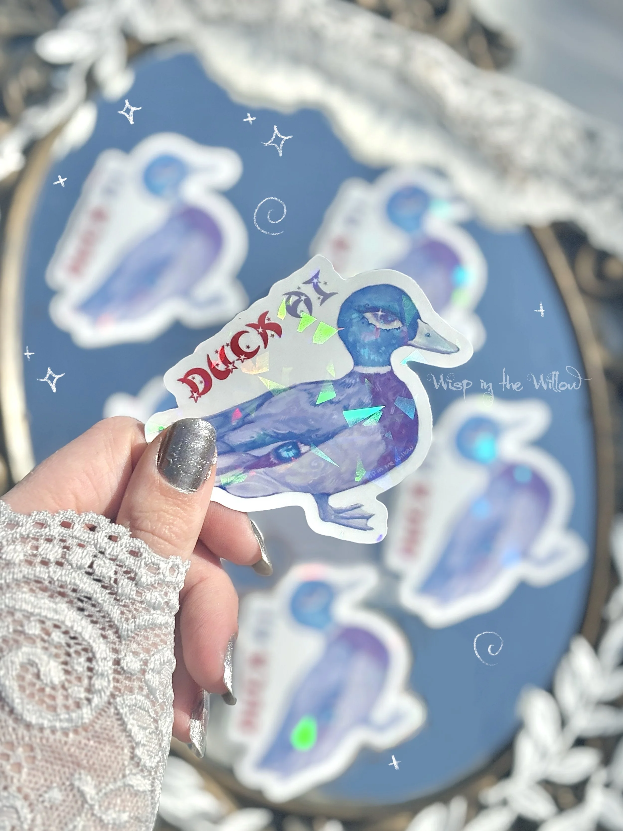 DUCK AI - Holographic Die Cut Sticker