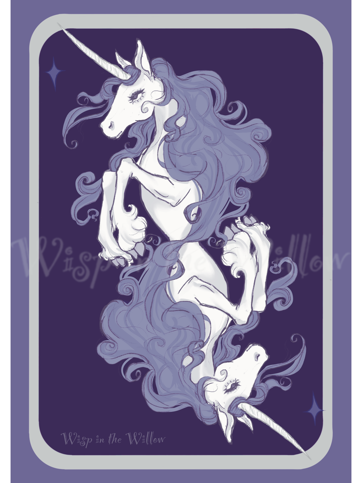 Unicorn of Diamonds - A5 Art Print