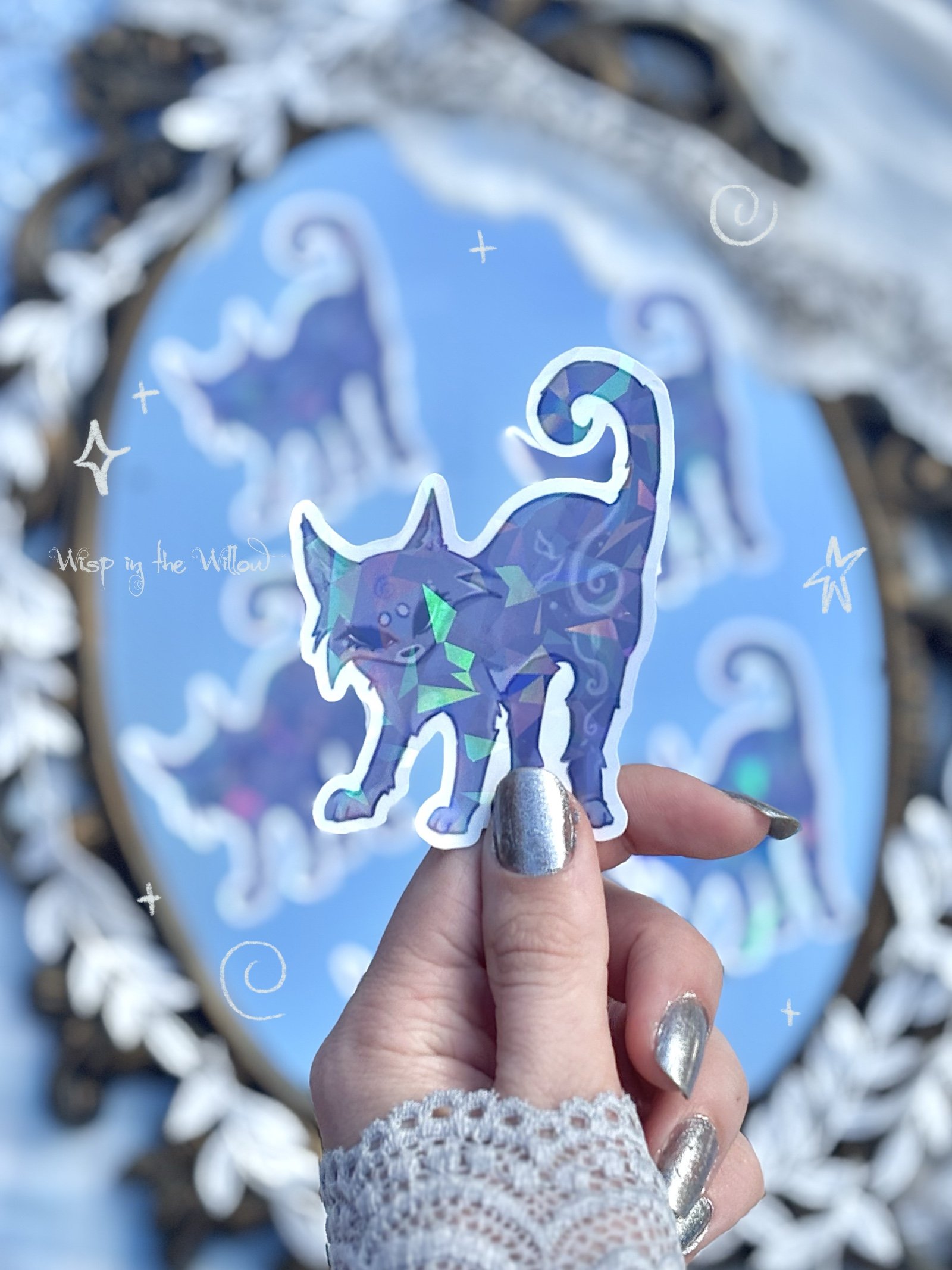 Blurpul Cat - Holographic Die Cut Sticker