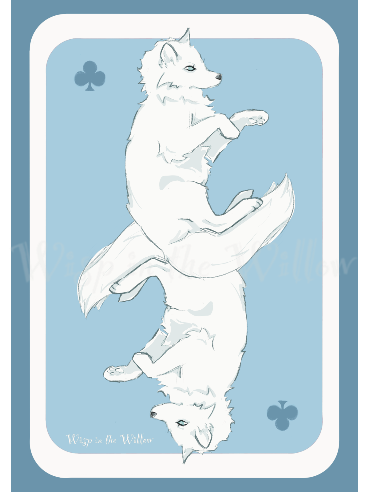 Artic Fox of Spades - A5 Art Print