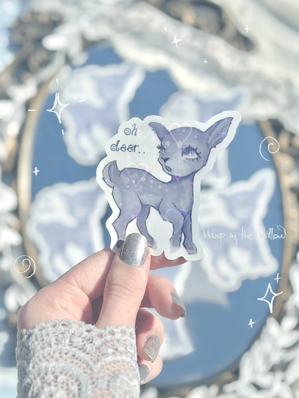 Oh Deer - Holographic Die Cut Sticker