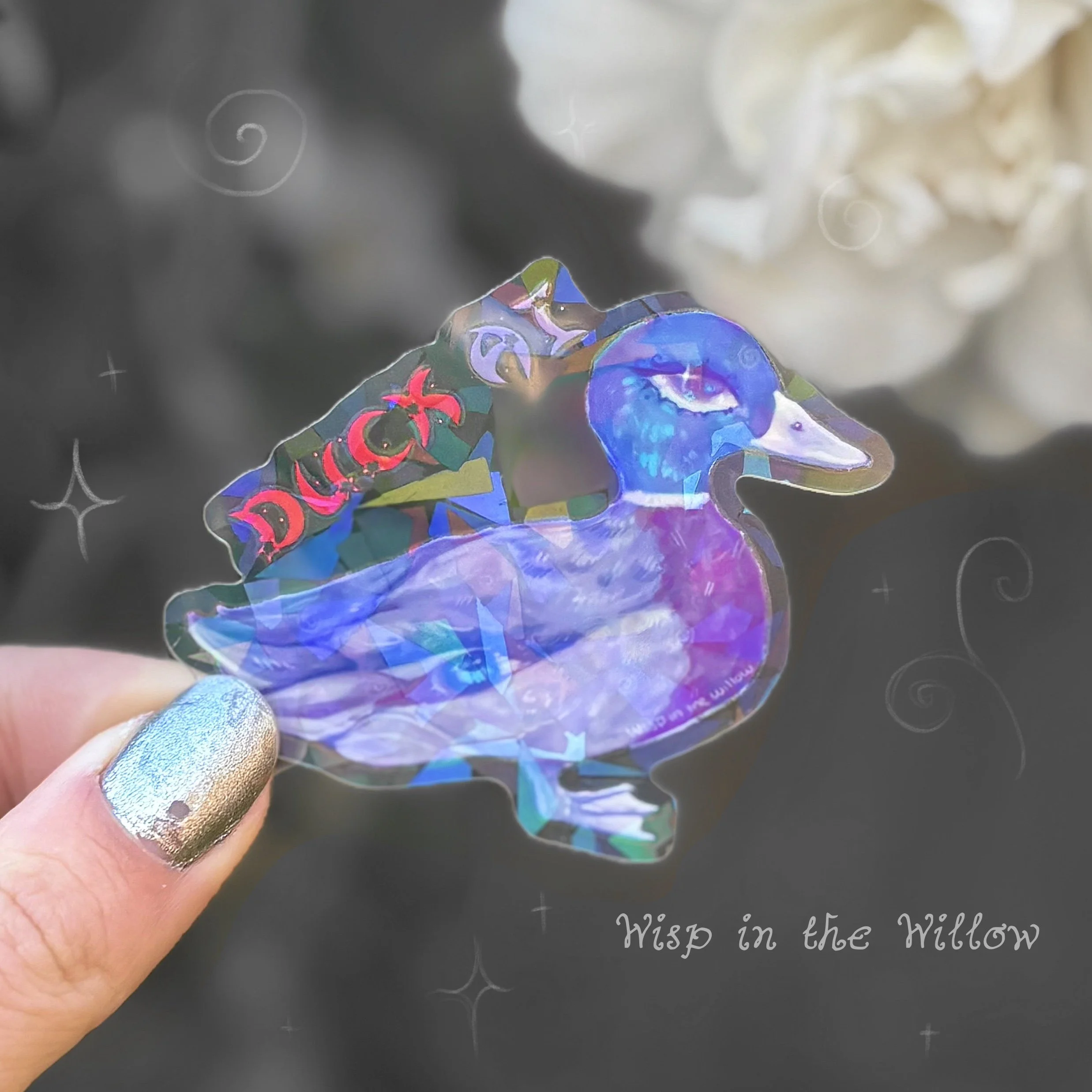 DUCK AI - Holographic Clear Cut Sticker