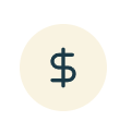 A dollar sign ($) inside a light beige circle