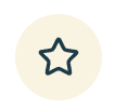 Outline of a star icon inside a light yellow circle