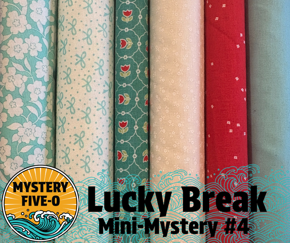 Mystery Five-0 - Lucky Break - Mini Mystery FQ Bundle - Soft Teal