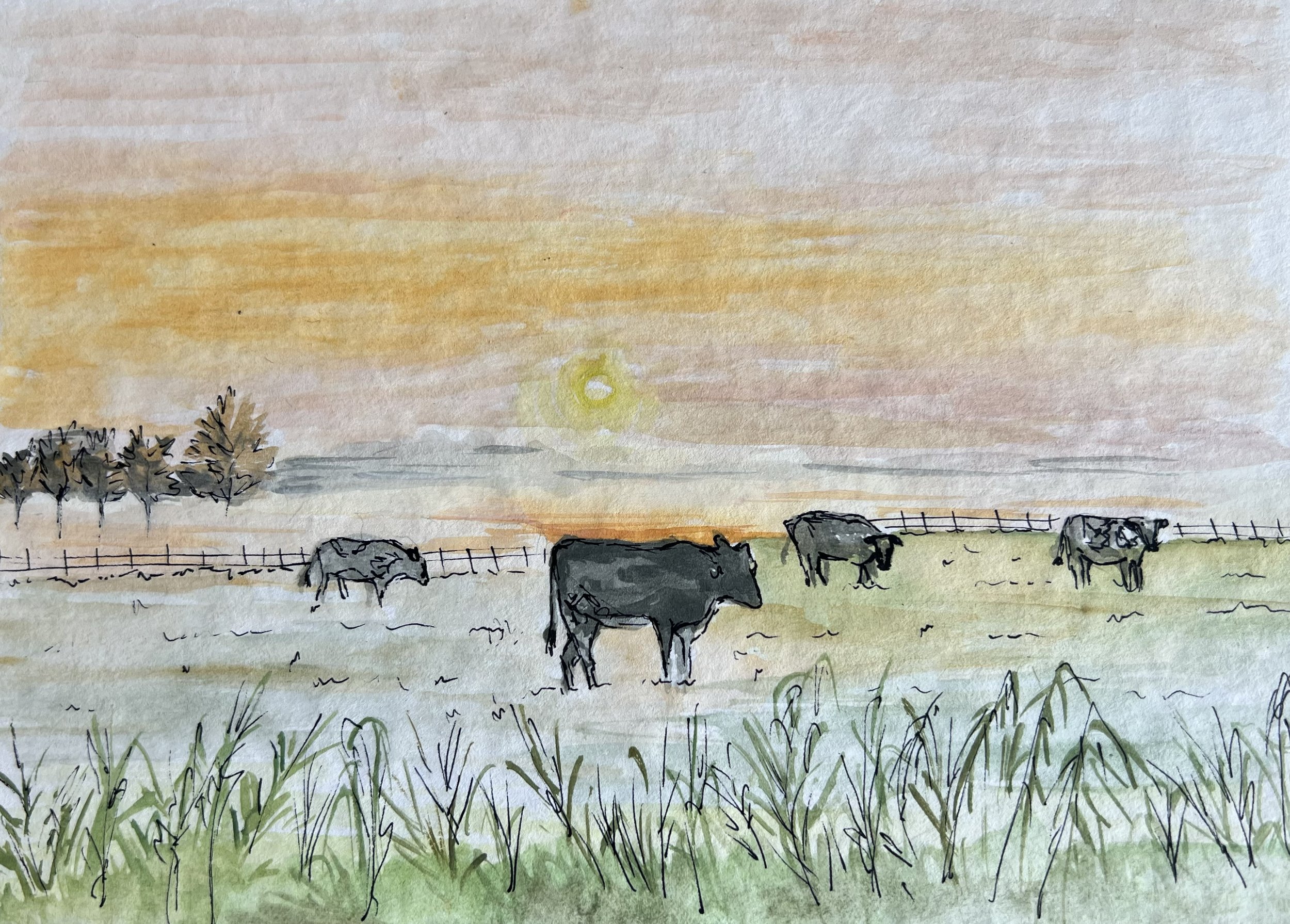 "Dusk" | 5.8" x 8.2" | Watercolour on Paper | $100