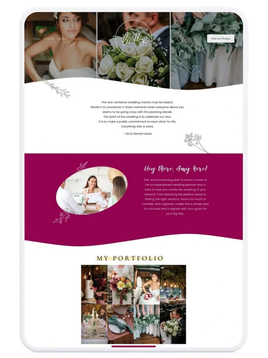Wedding Planner Website Design &amp; Brand Design in Bend, Oregon