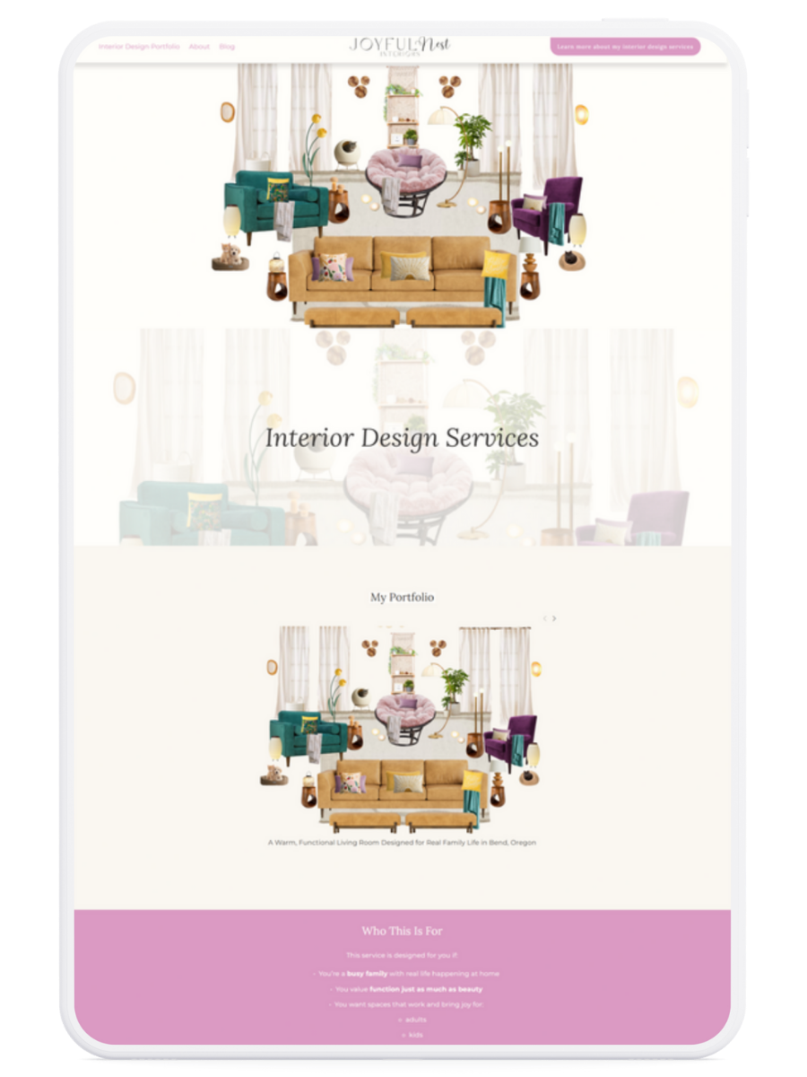 Joyful Nest Interiors Website Design in Bend, Oregon