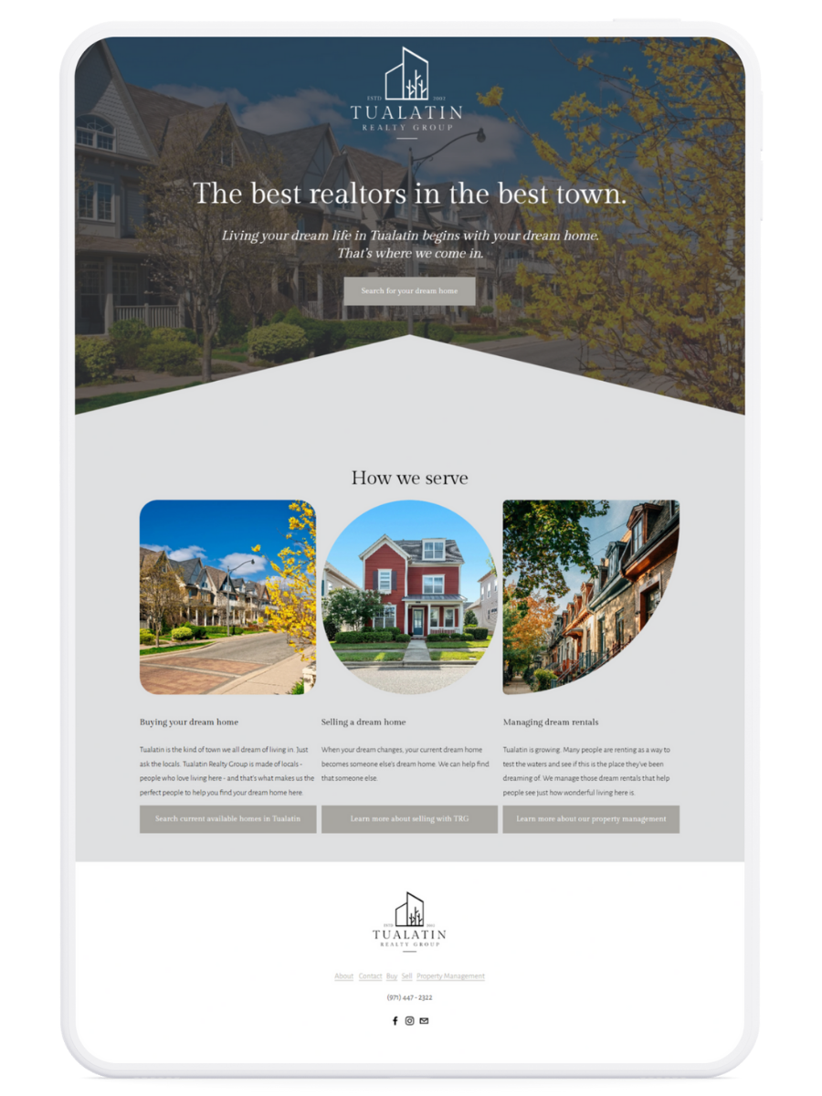 Real Estate Website Design in Tualatin, Oregon