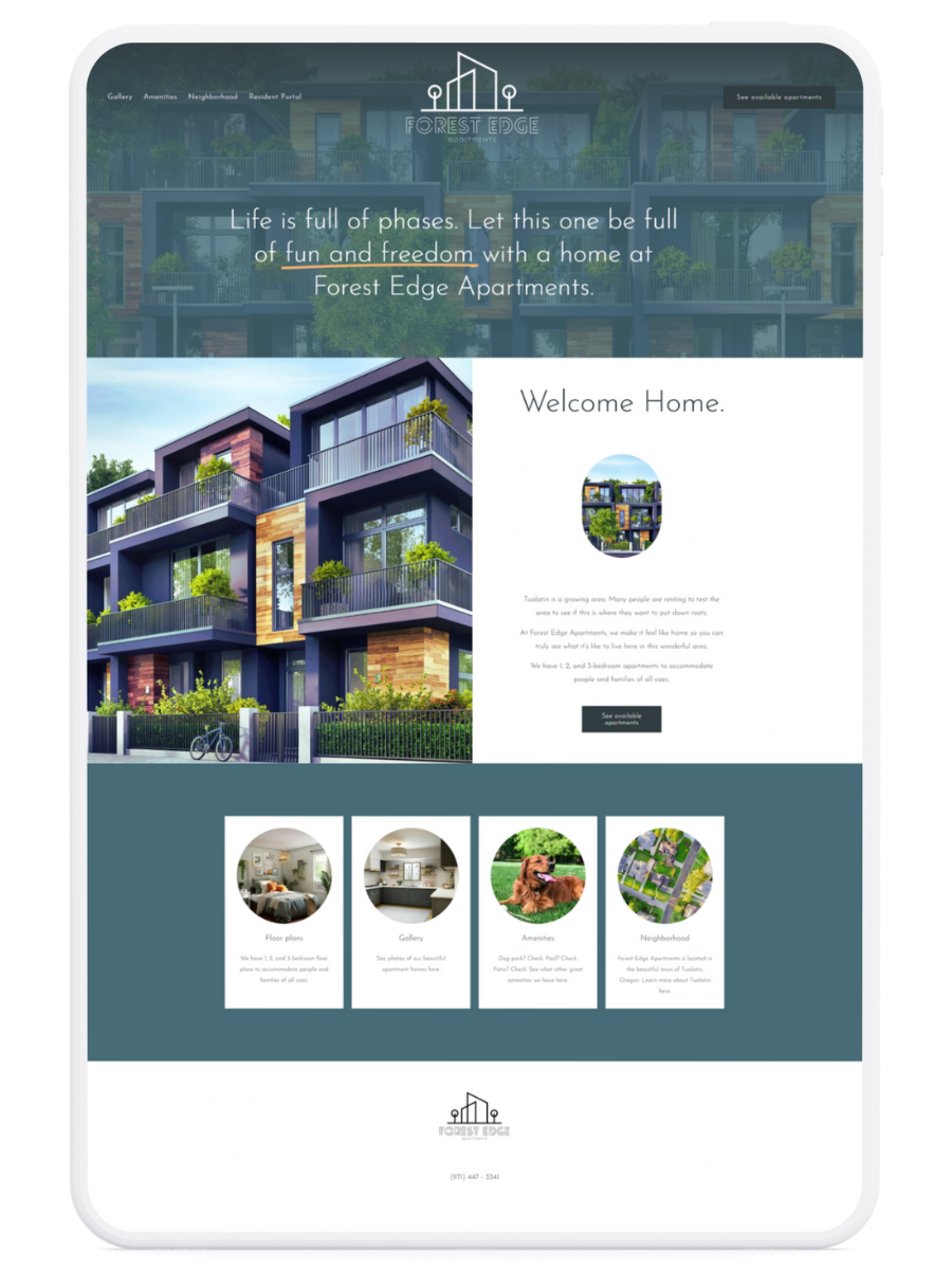 Apartment Complex Website Design in the Portland Area