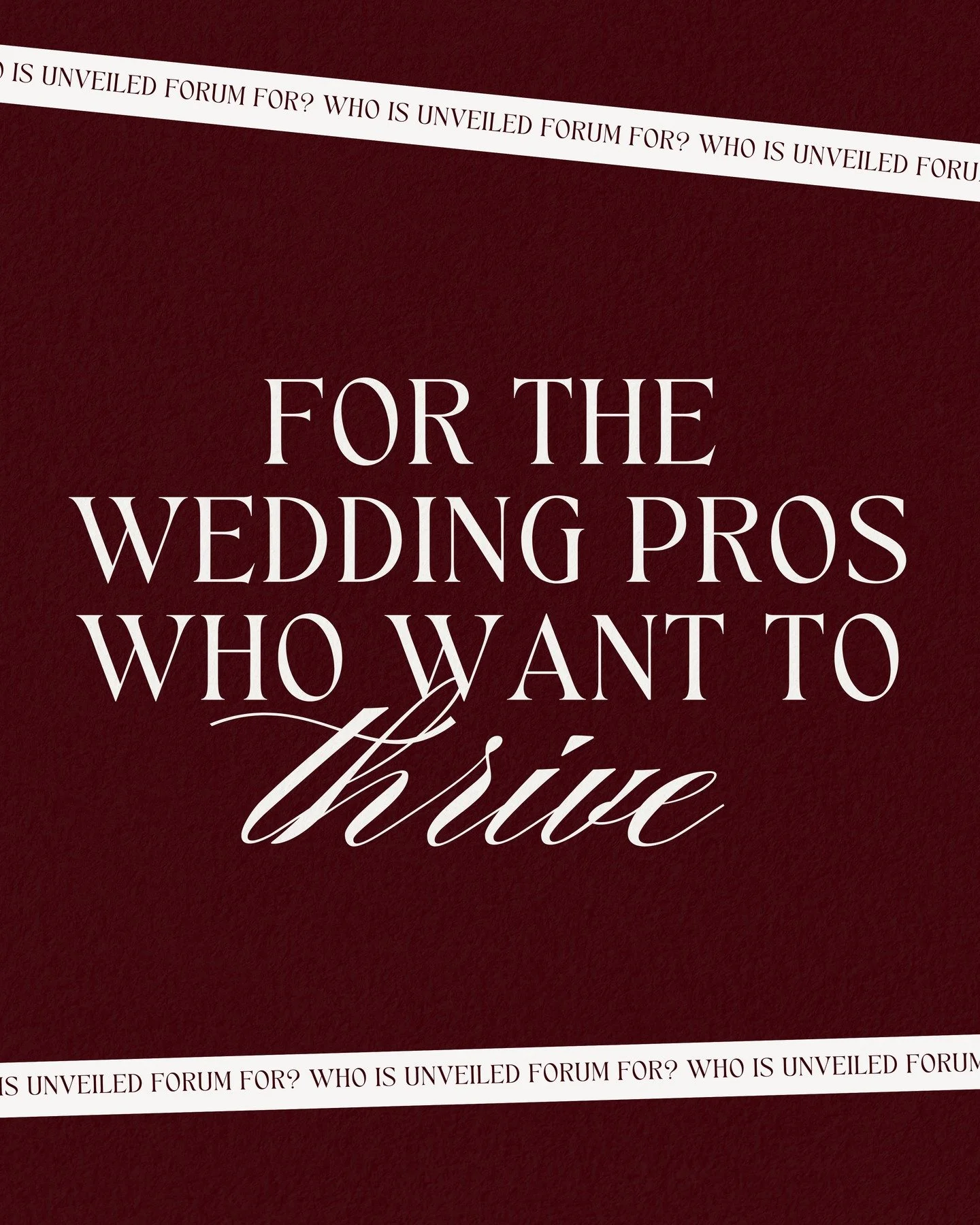 For the ambitious UK wedding professionals who want to do more than just survive, they want to thrive!

Planners, caterers, photographers, filmmakers, structure providers, stylists, venues, florists and vendors, this is for the creatives ready to:

?