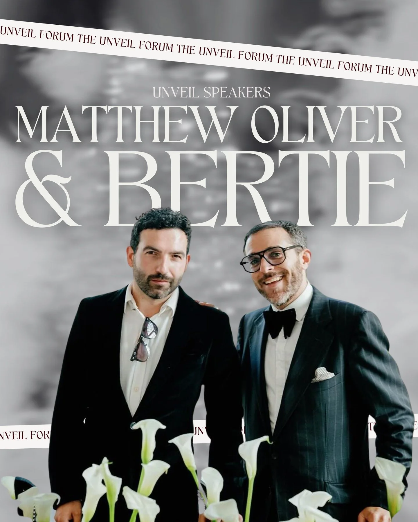 The Unveil Forum: Your Day One Speakers

We&rsquo;re thrilled to unveil Matthew &amp; Bertie Oliver of Matthew Oliver Weddings as keynote speakers at The Unveil Forum.

Globally respected destination wedding planners, Matthew &amp; Bertie are known f