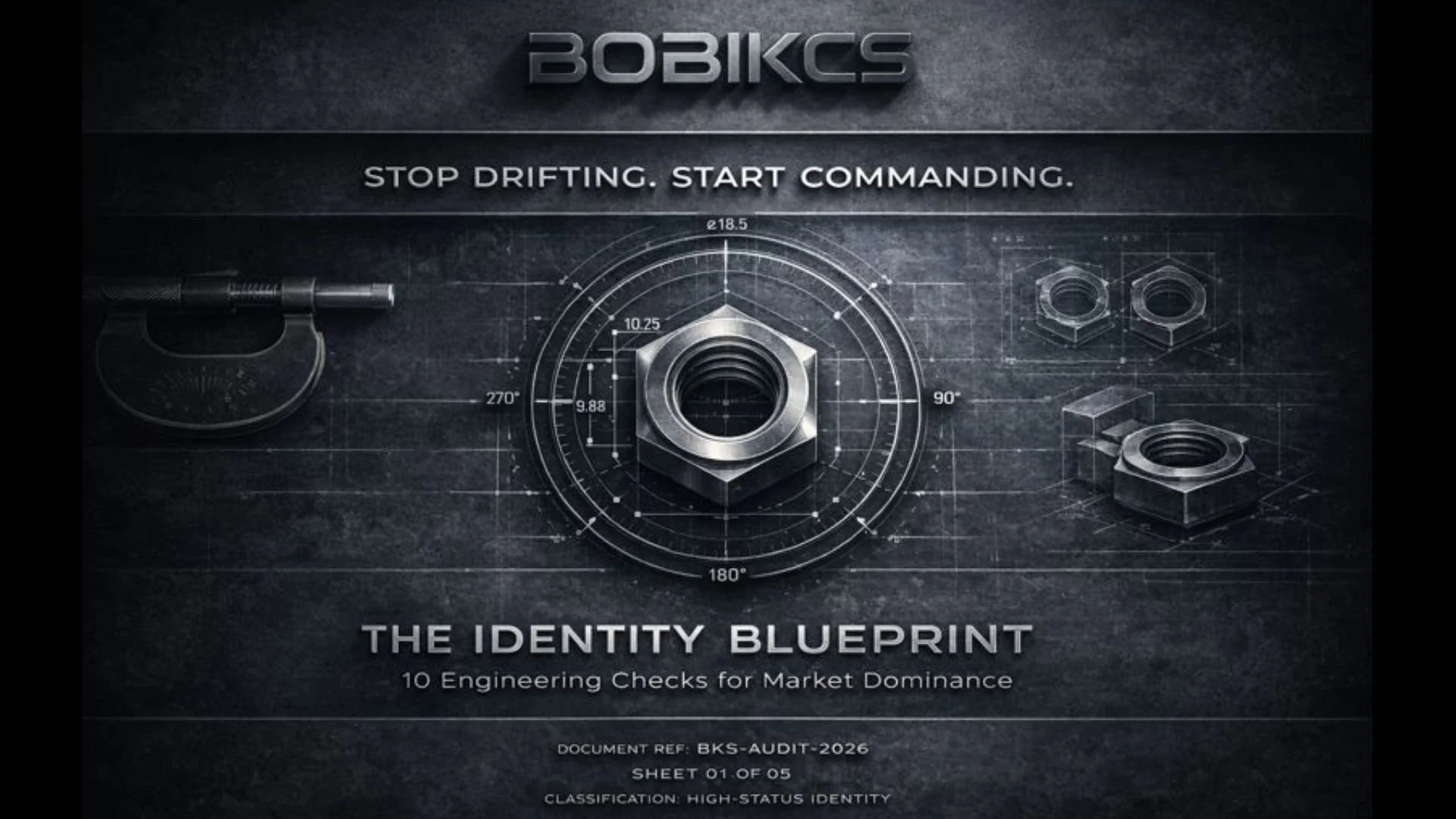 BOBIKCS Phase 01: Identity Core Analysis. Structural measurements for brand stability.