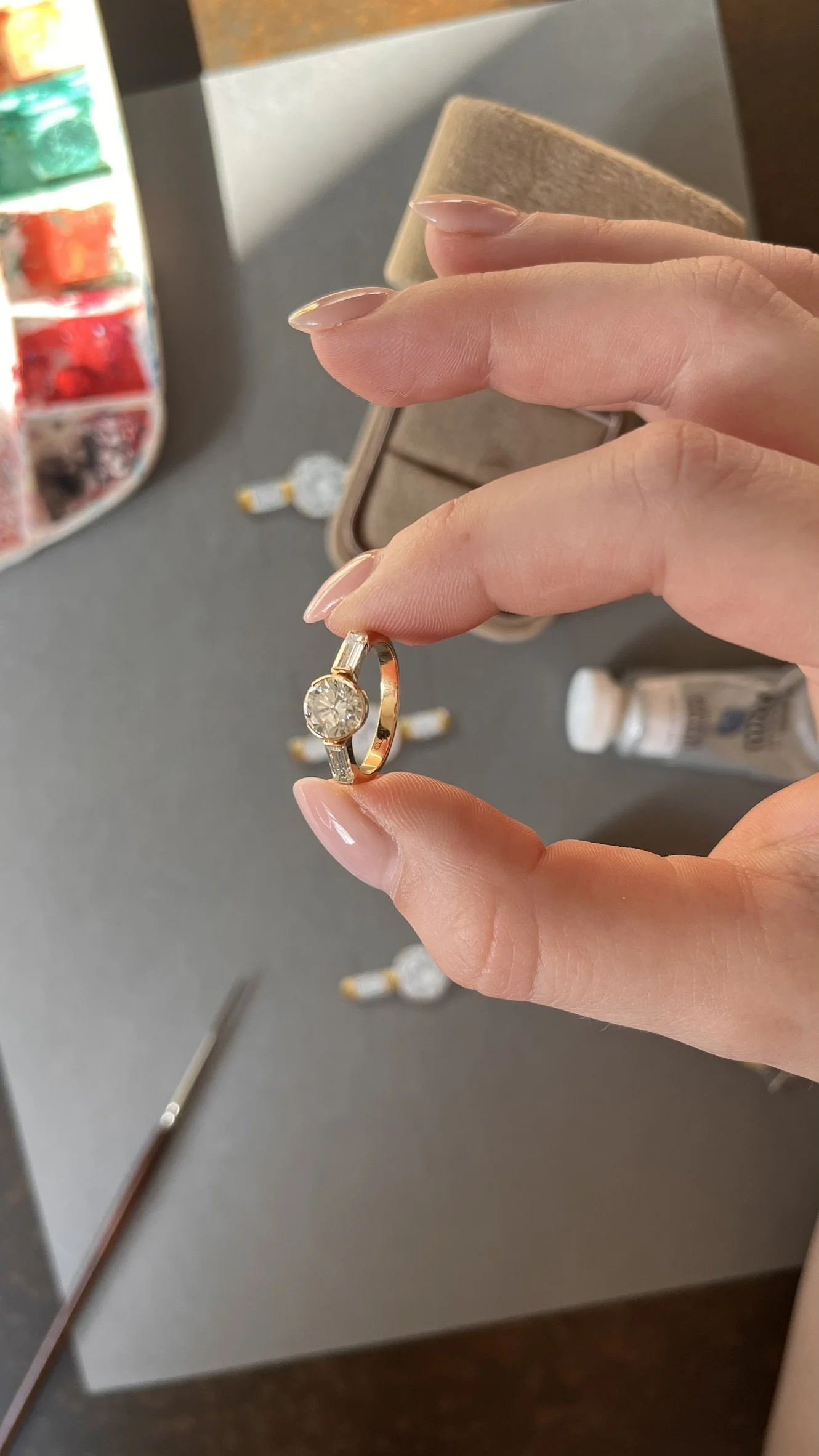 bague fiançailles sur mesure or recycle transformation or rose 