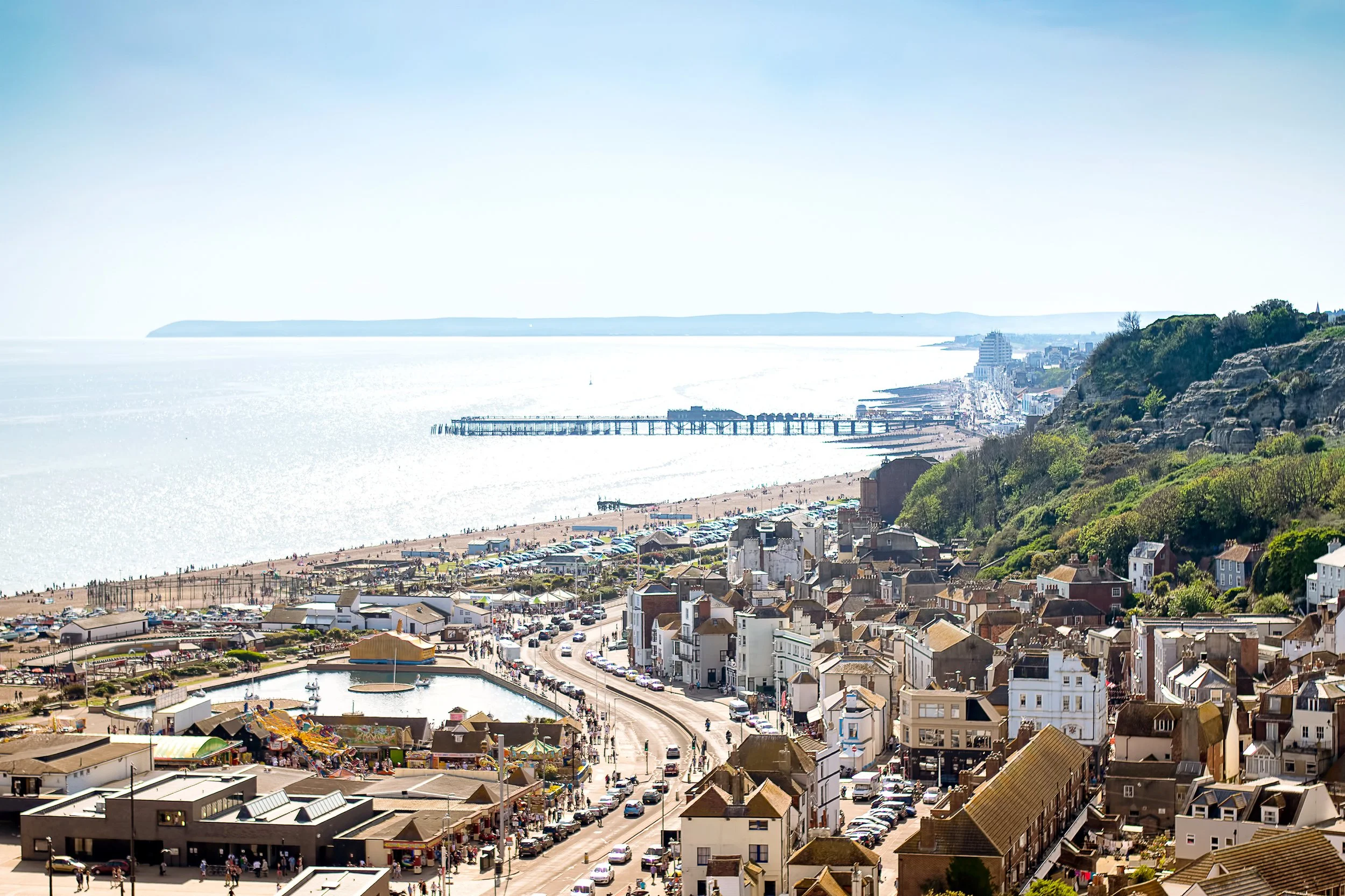 A view looking over Hastings town centre