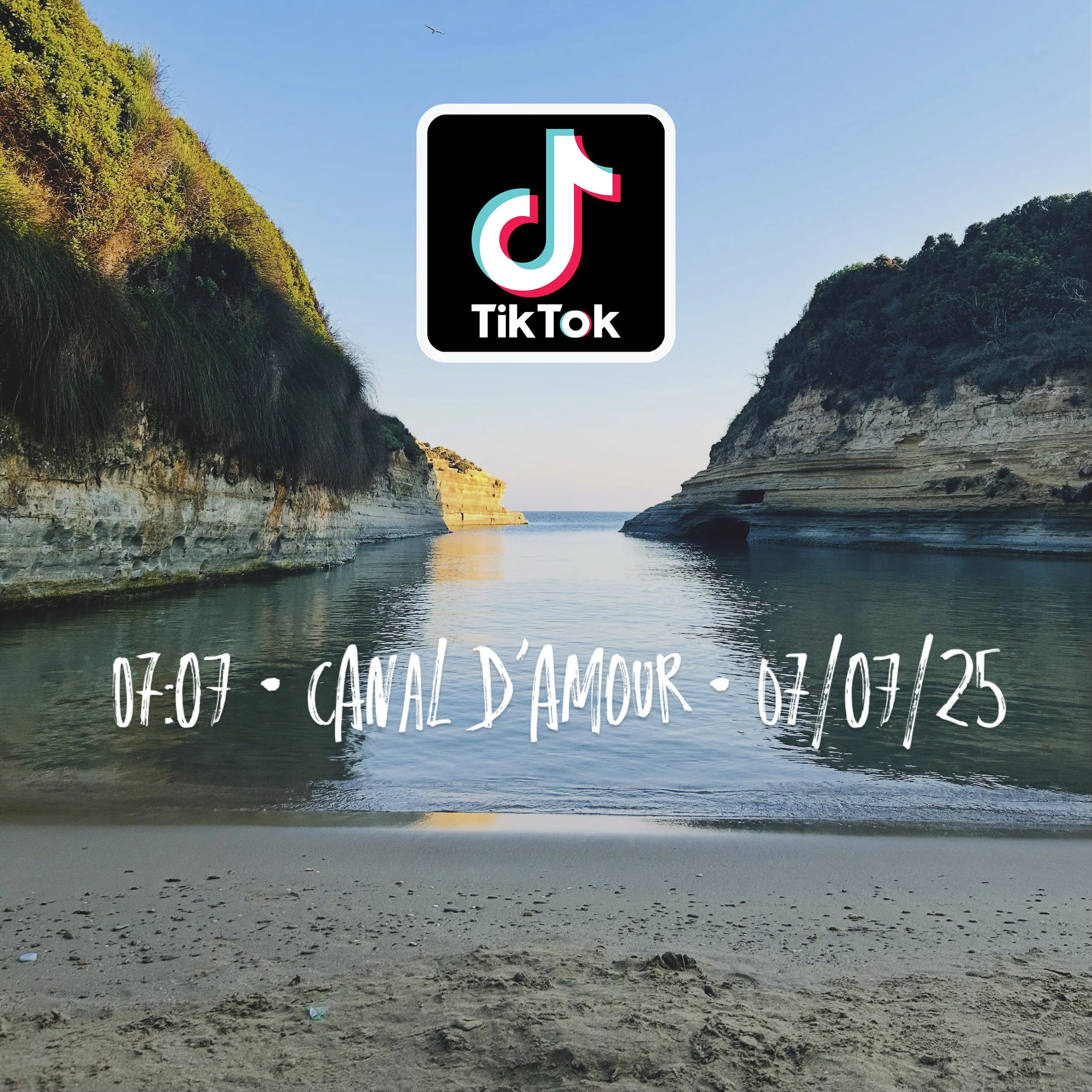 A tranquil meditation spot at the Canal d'Amour, Corfu, on the day of the Sirius Gateway on 07/07/25.