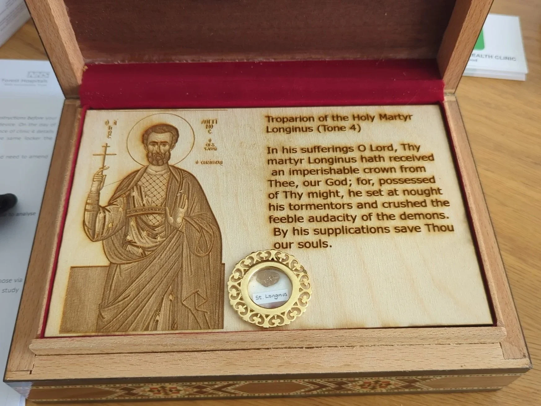 Reliquary of St Longinus created with Laser cutter