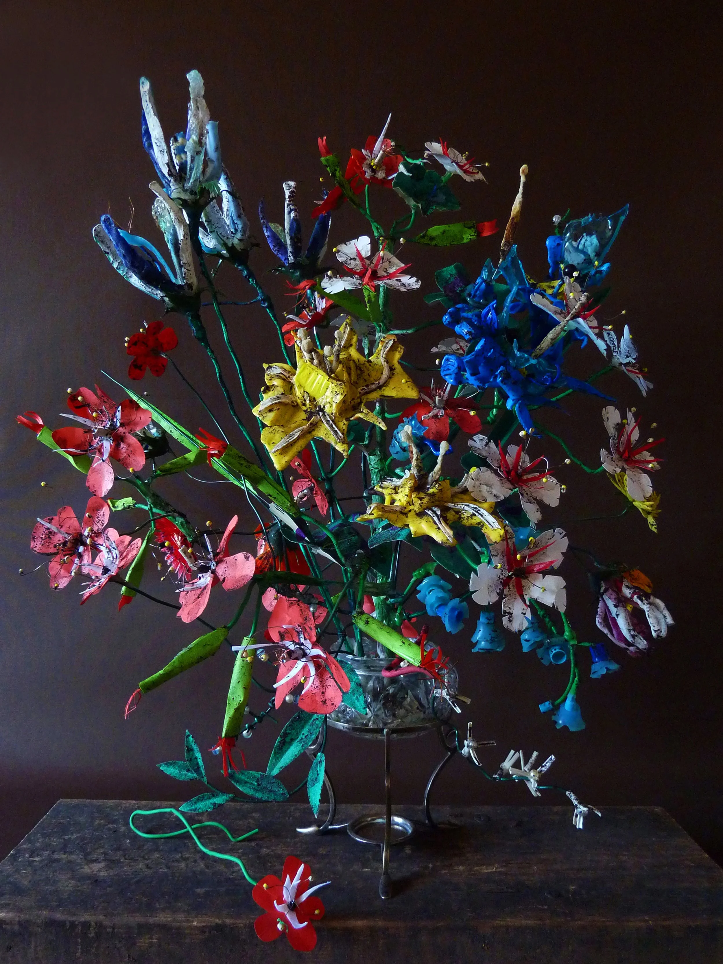 Still Life, plastic, wire, found objects, 80 x 70 x 25cm