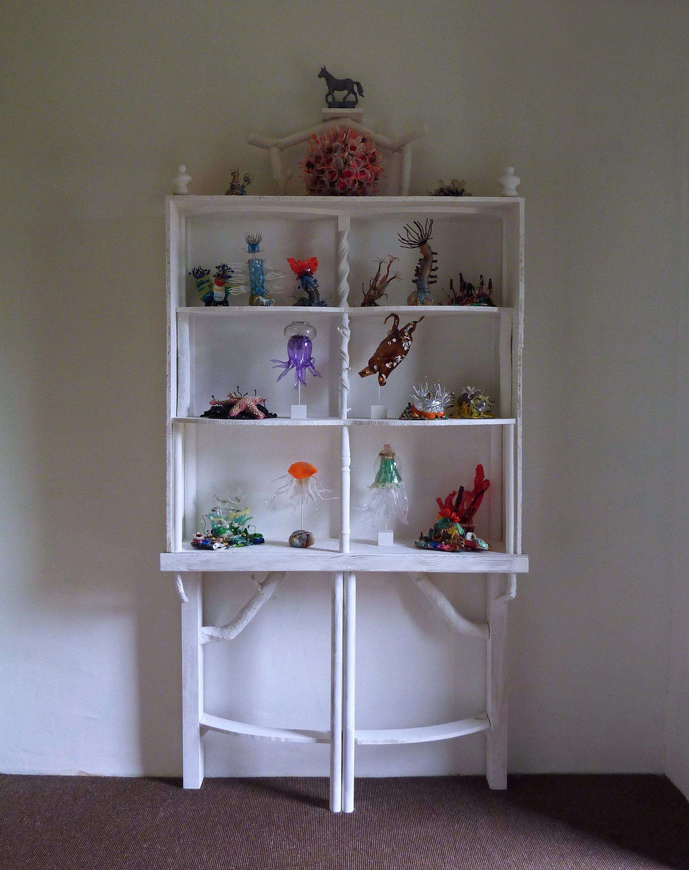 Cabinet, timber, found objects, 215 x 100 x 30cm