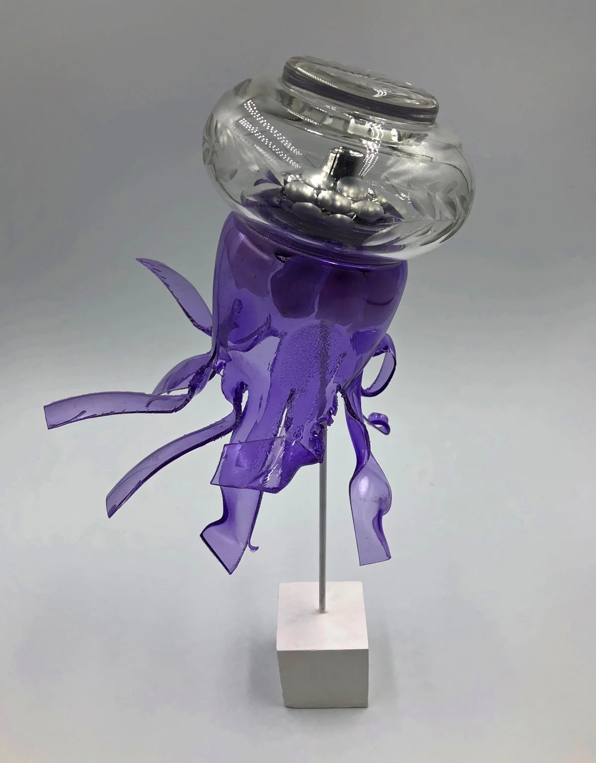 Plastic Pelagic XIV, plastic, glass, found objects,
25 x 20 x 20cm