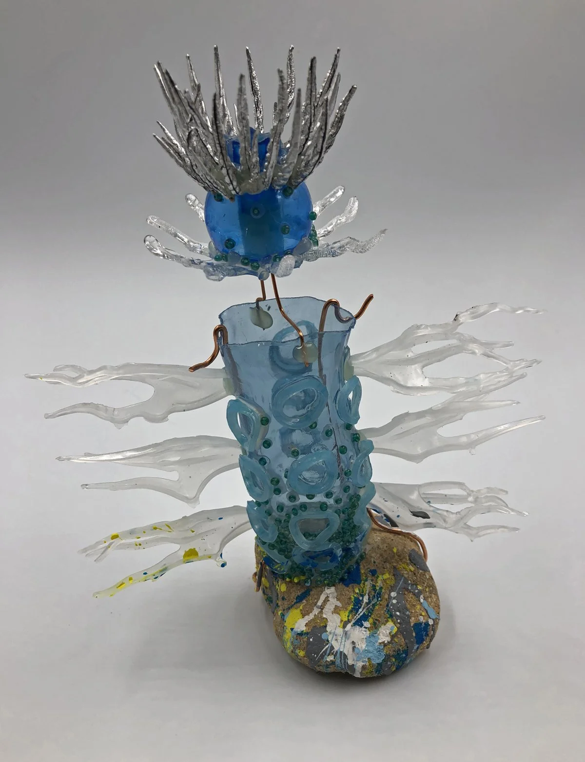 Plastic Pelagic X, plastic, clay, wire, found objects,
20 x 20 x 15cm