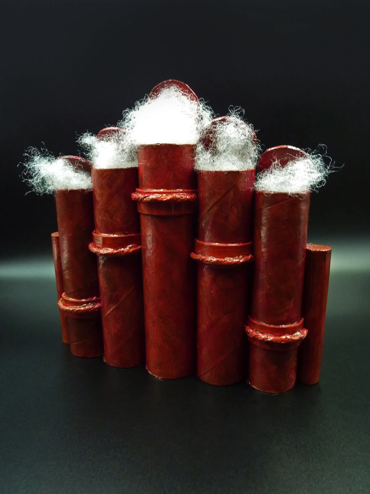 Tilth II, card, fabric, found objects, 20 x 20 x 5cm