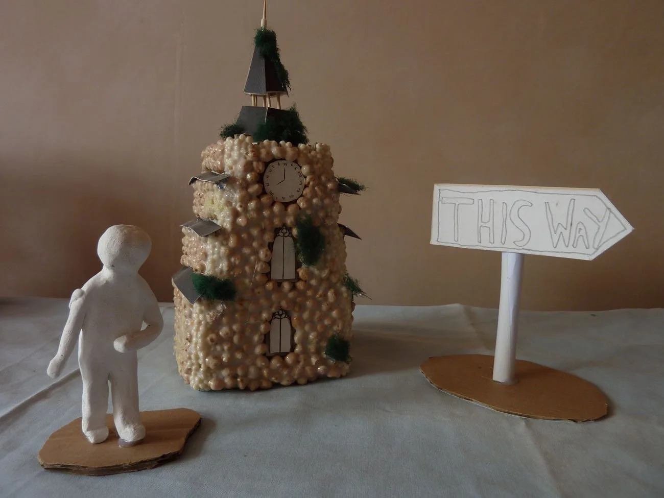 Presepe (elements in progress), cardboard, clay, wood, found objects, various dimensions