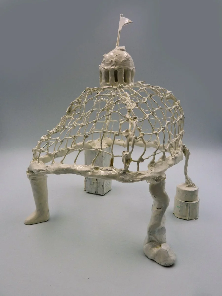 New Work III, wire, clay, wood, plastic, found objects, 25 x 20 x 20cm