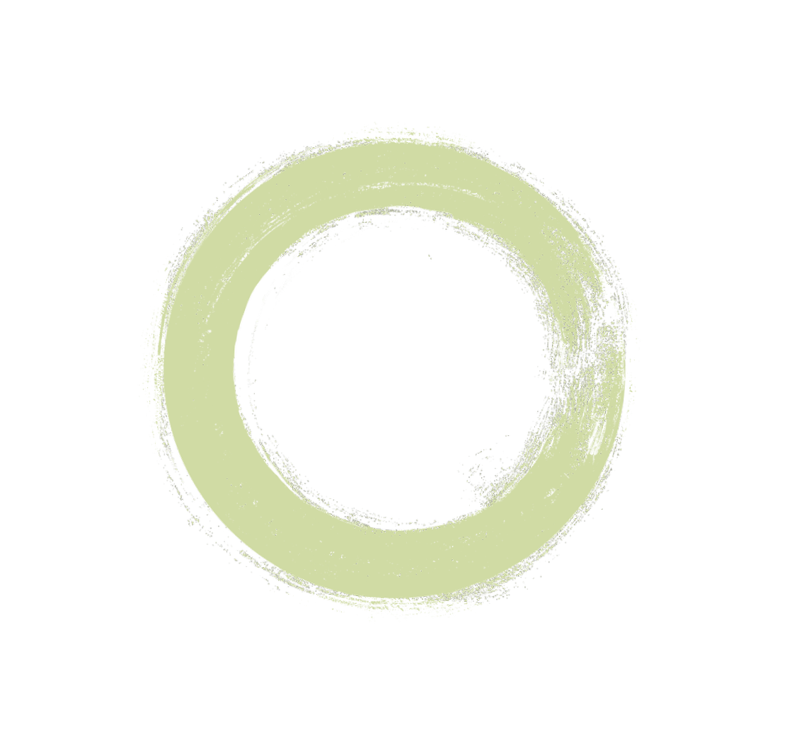 En lys grøn cirkel på sort baggrund.