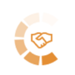 Handshake icon with a circular progress indicator