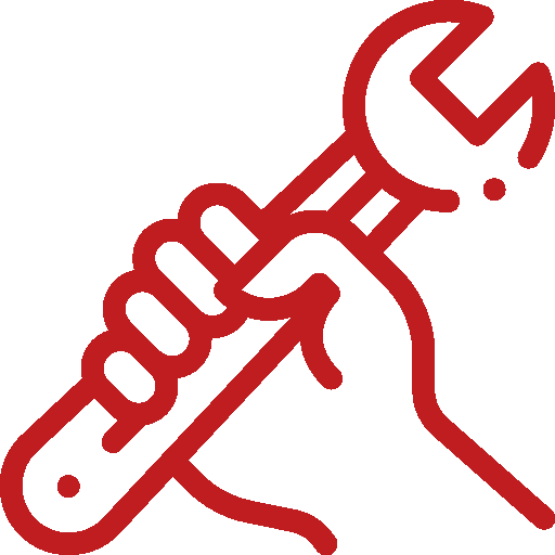 Line drawing of a hand holding a wrench with a screwdriver crosswise.