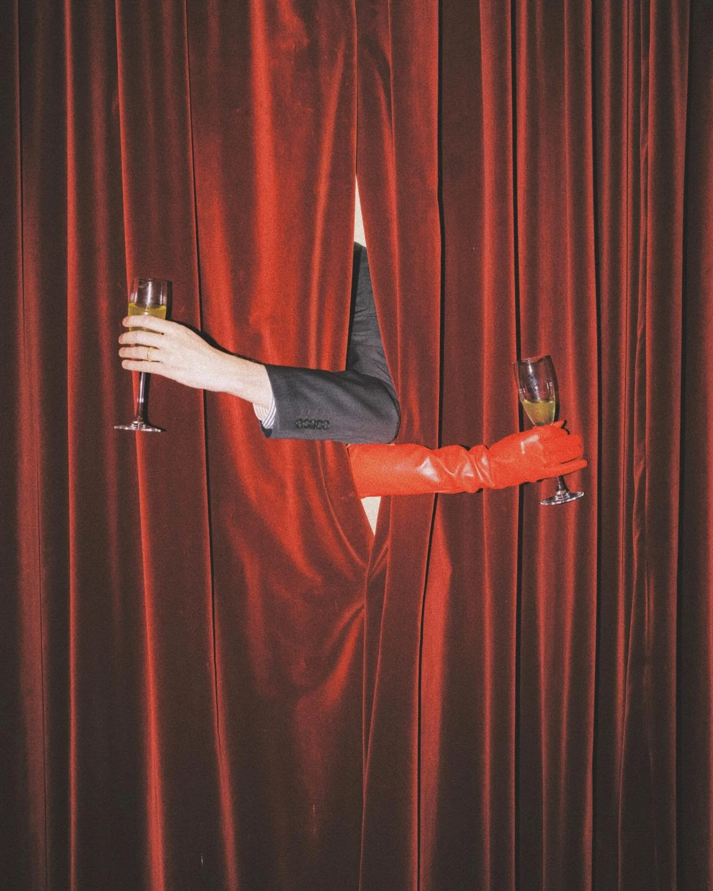 A bold splash of red, like a hint that a story is quietly unfolding.