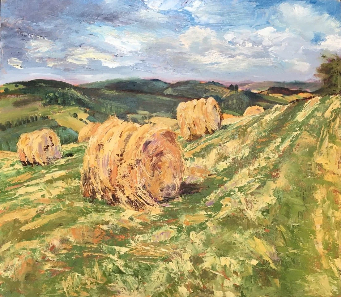  Stone Wall Hill  - Oil on Panel
 Painting: 35.56 x  40.64cm  
 Framed: 37.56 x 42.64cm       