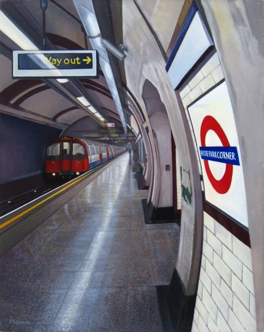   Hyde Park Corner  
 £700
 Rebecca Coleman
 Oil on Linen Board
 Framed Size: 35cm x 29cm x 2cm