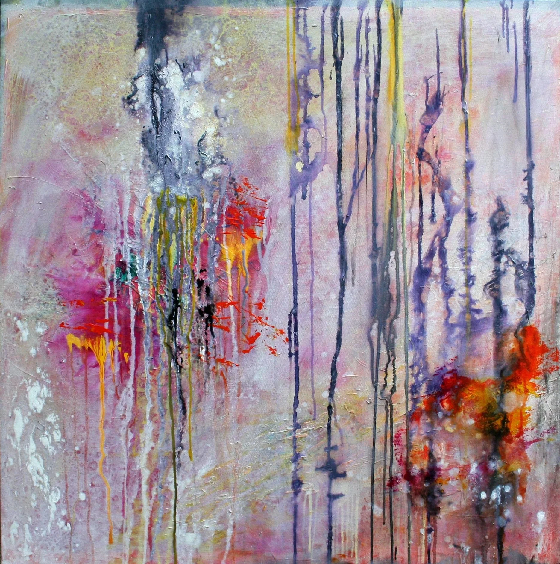  "And with a fresher growth replenishing the void" 
 Acrylic & Oil on Canvas in Black Floating Frame
 Painting Size: 101cm x 101cm x 3.5cm
 Framed Size: 105.5cm x 105.5cm x 4.5cm