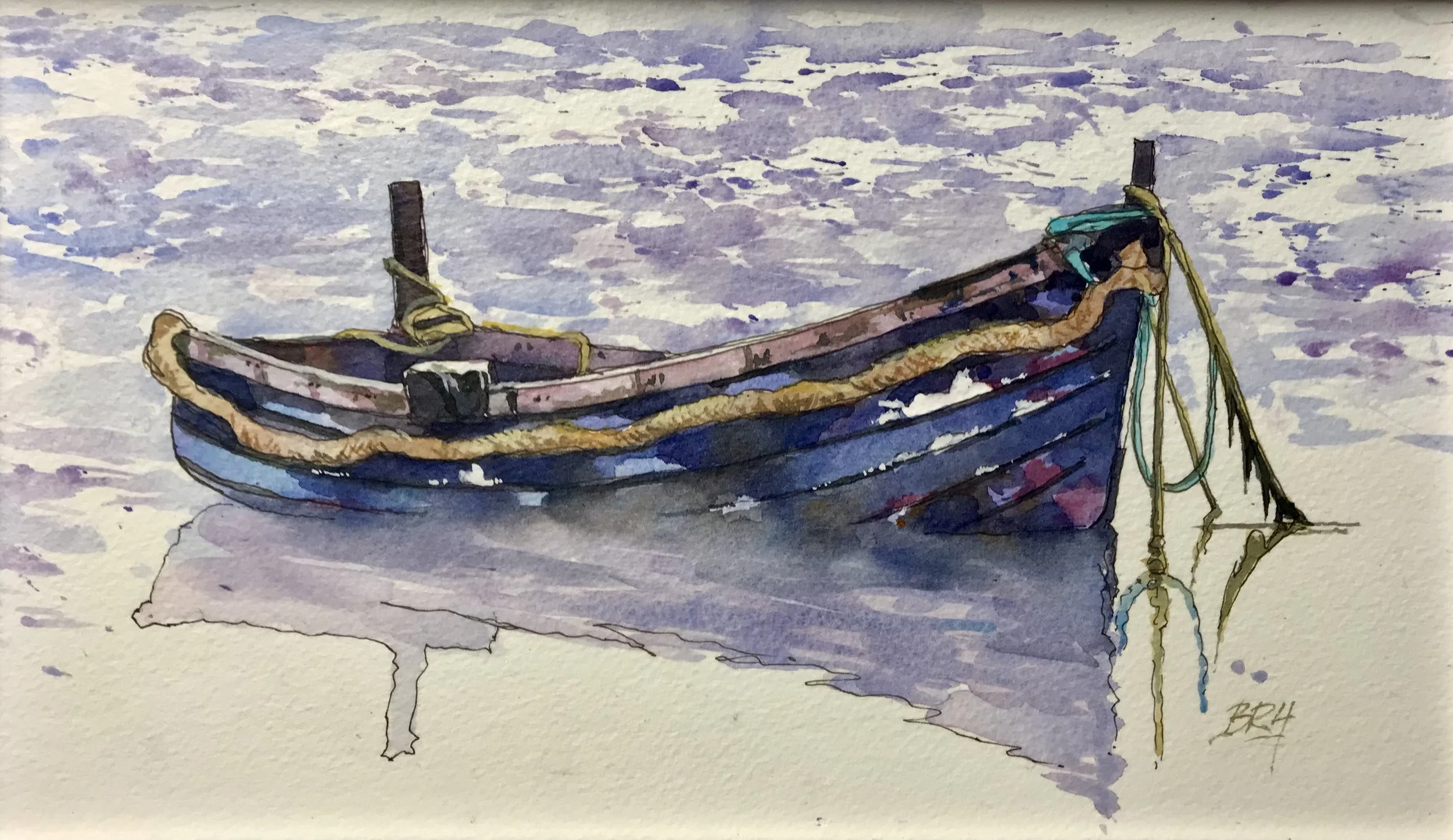  A Quiet Retirement 
 Barry Herniman
 Watercolour on PaperMounted on Panel sealed with heat-setting wax
 Canvas Size: 18cm x 32cm 
 Framed Size: 28cm x 42cm x 3cm
 £450